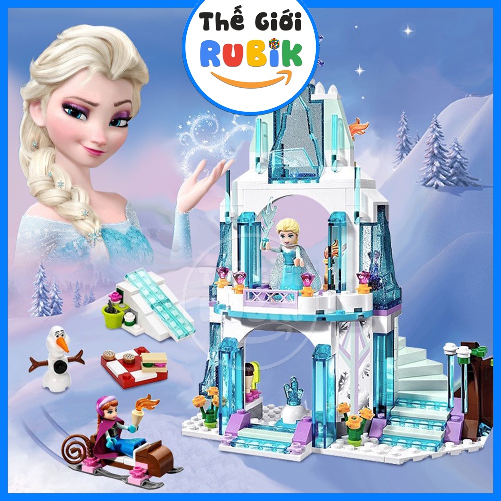 Lắp Ráp Xếp Hình Lâu Đài Công Chúa Elsa. Mô Hình Ngôi Nhà Của Frozen Nữ Hoàng Băng Giá Elsa. Quà Tặng Lego Cho Bé Gái