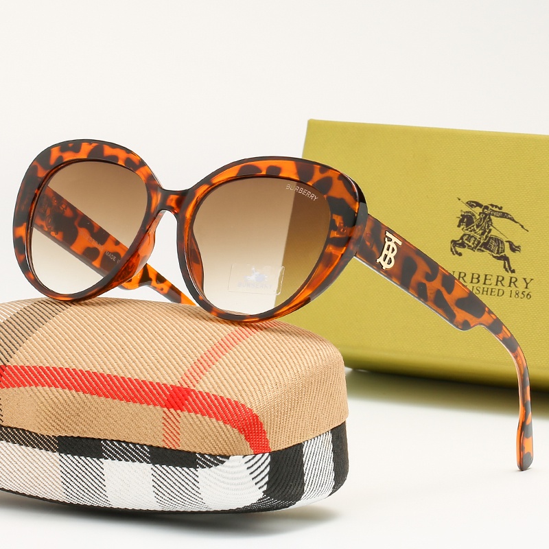 Kính Râm Tròng Burberry Chống Tia UV400 Phong Cách Cổ Điển Thời Trang Cho Nam Và Nữ