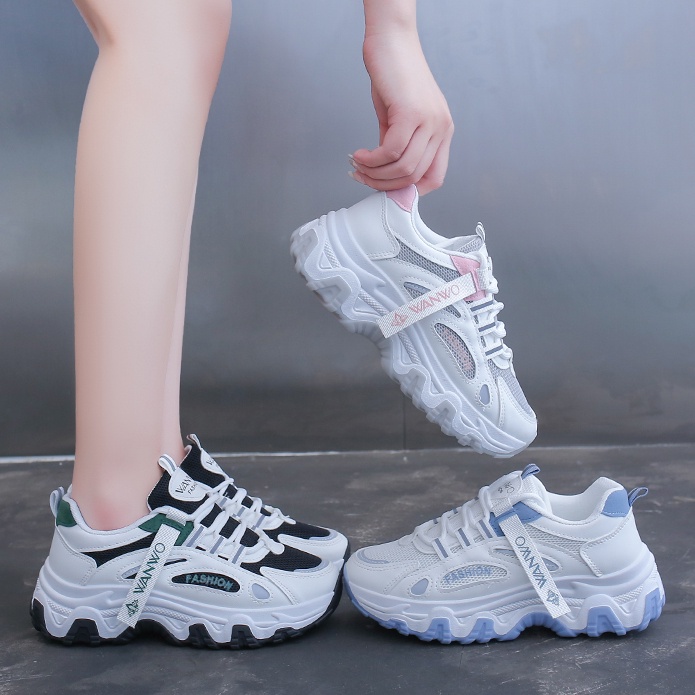 Giày Thể Thao Phối Lưới Màu Xanh Dương Size 35-40