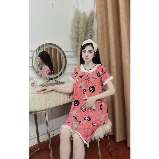 Bộ đồ bầu cộc tay mùa hè chất lanh siêu mát mặc nhà đẹp giá rẻ BLR09