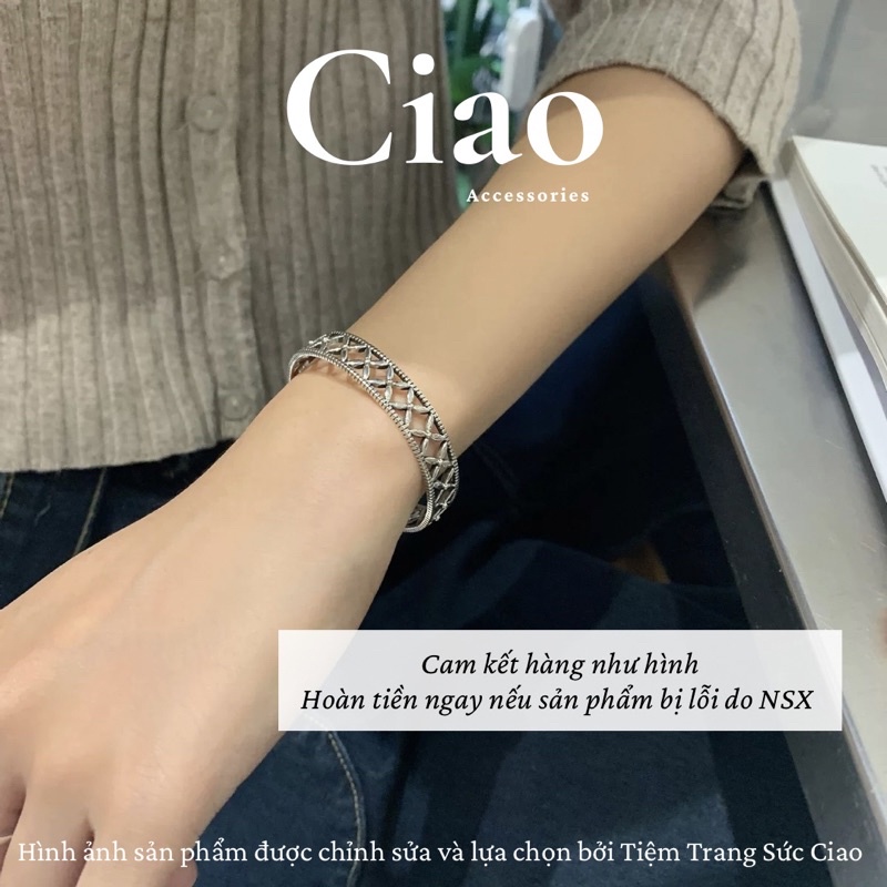 [TRENDY] Vòng tay/ Lắc tay mạ bạc S925 phong cách chrome thiết kế cổ điển Winifred Ciao