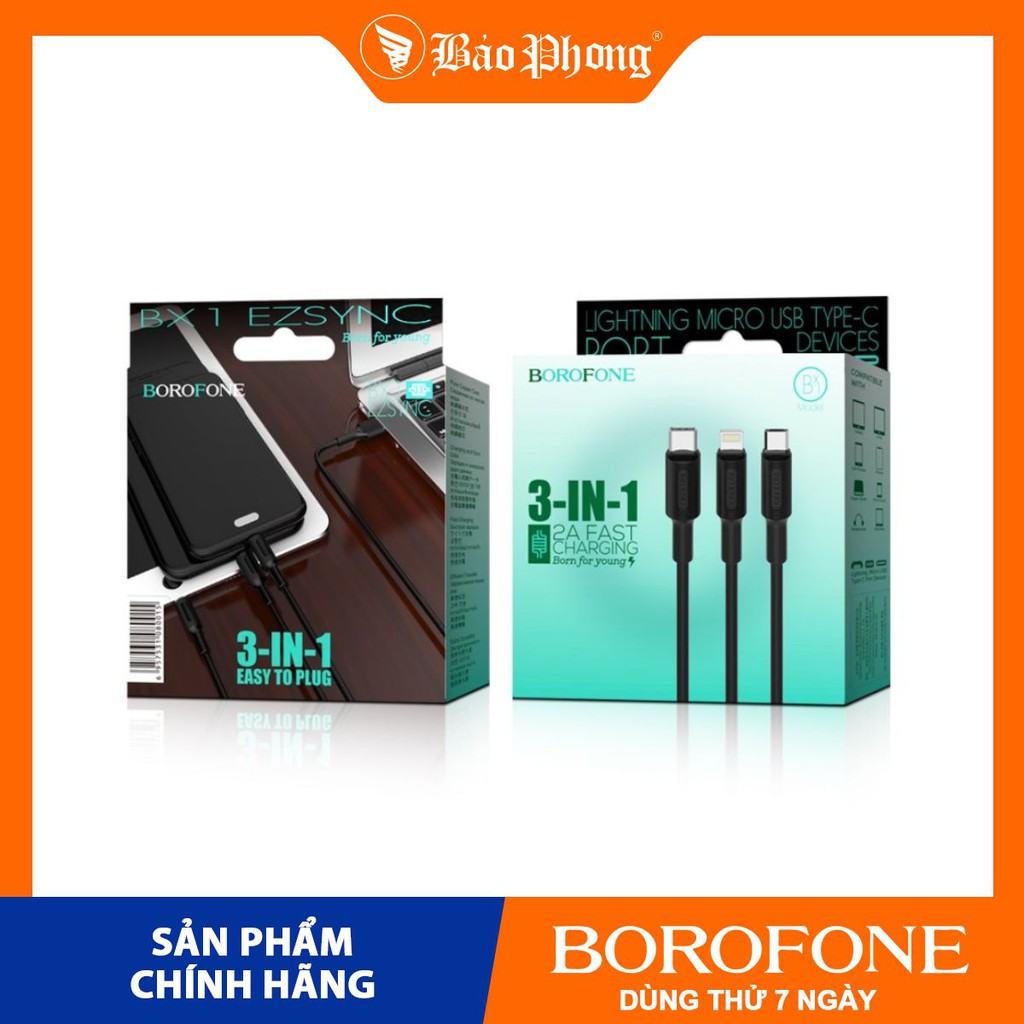 CÁP SẠC 3IN1 BOROFONE BX1