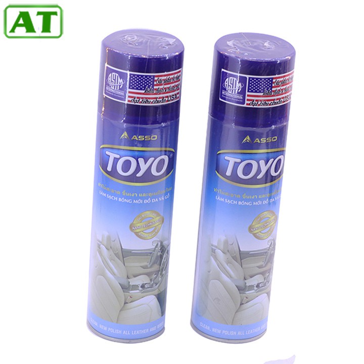 ⊕☢✷Bình Xịt Đánh Bóng Đồ Da Nhựa Gỗ Và Nội Thất Xe Ô Tô Toyo 500ml