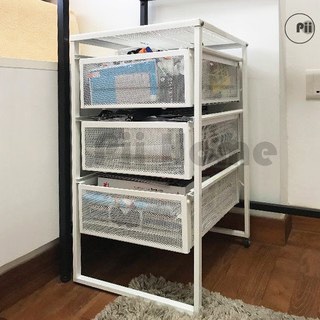 Kệ lưới thép đa năng 3 tầng decor bàn học bàn làm việc