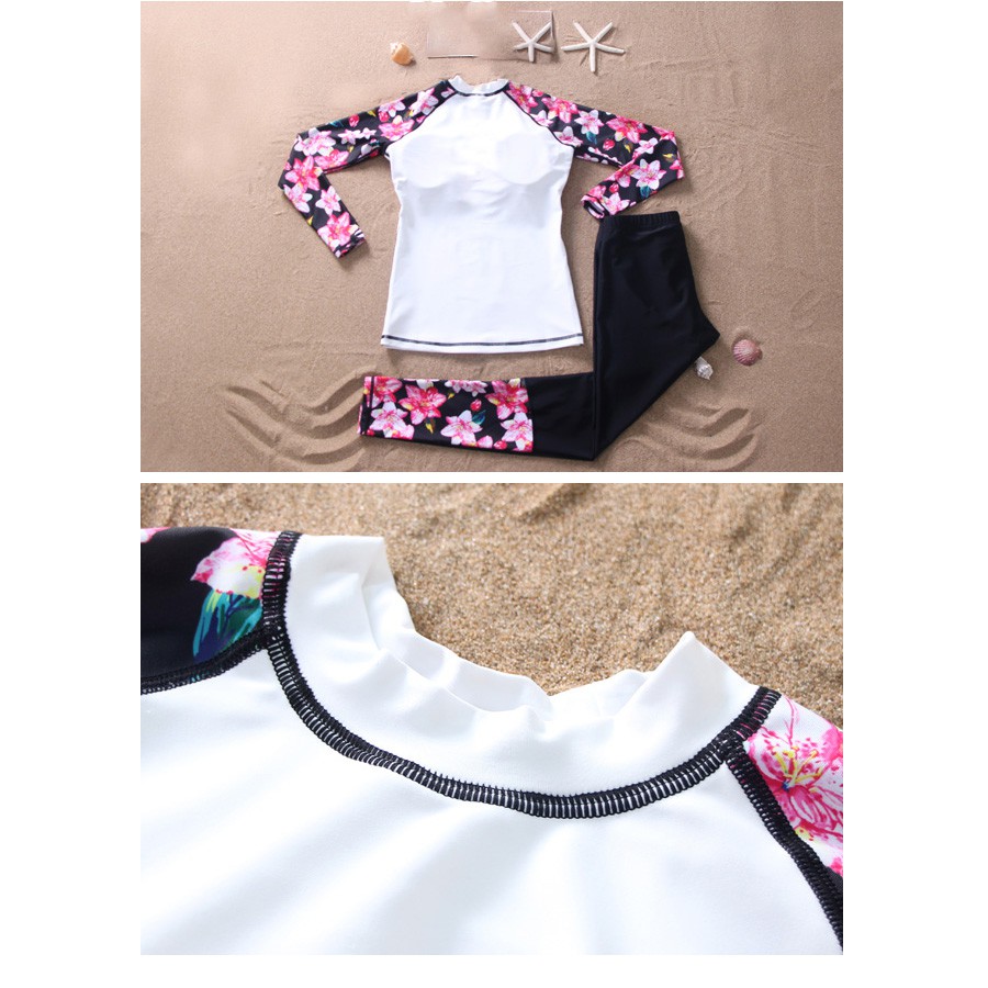 Đồ bơi nữ dài tay, quần dài họa tiết đẹp M9005 | BigBuy360 - bigbuy360.vn