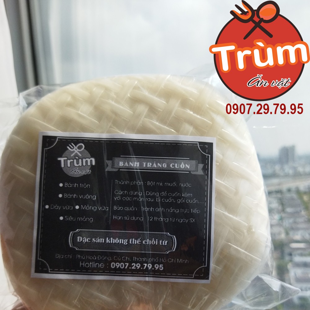 Bánh tráng cuốn thịt - loại tròn mỏng 16cm - Trùm Ăn Vặt
