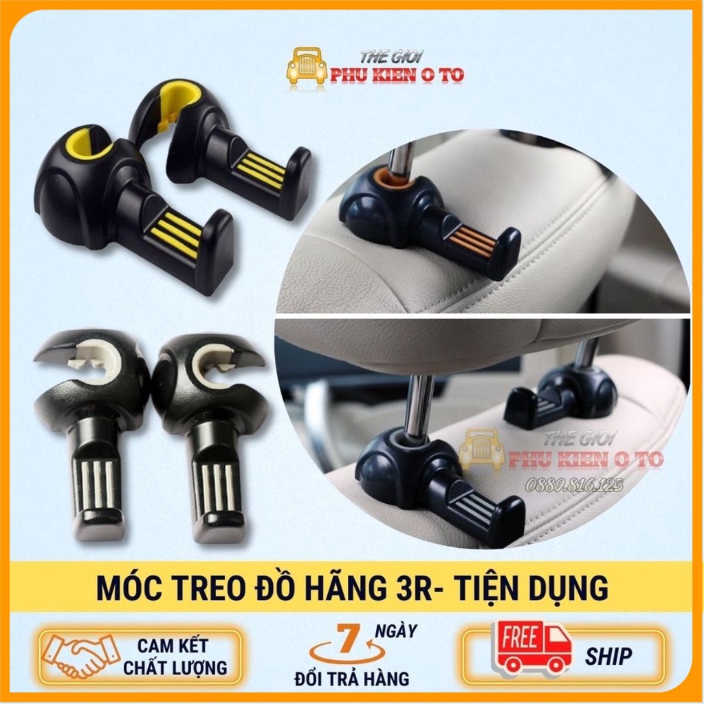 [Mã LIFEAU01 giảm 10% tới 50k đơn 150k] Bộ 2 móc treo đồ sau ghế chính hãng 3R tiện dụng