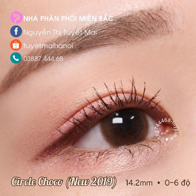 [ Ảnh Thật ] Lens Cận Màu Nâu Tự Nhiên Circle Choco 14.2mm - Kính Áp Tròng Hàn Quốc Vassen Sexy Me