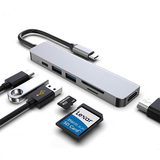 Hub /chia cổng USB C sang USB 3.0 6 trong 1 dành cho MacBook Pro