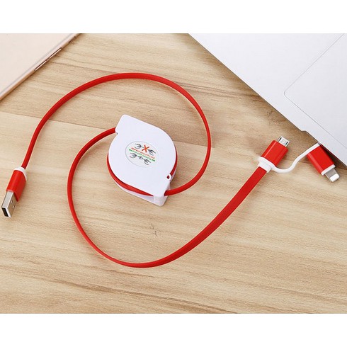 Dây Cáp Sạc Usb 2 Trong 1 Có Thể Thu Gọn Cho Iphone Xiaomi Huawei Android