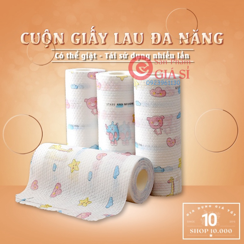 Giấy lau đa chức năng - khăn thấm lau bếp, lau tay cuộn trắng rất có thể giặt được và tái sử dụng ❤️freeship❤️