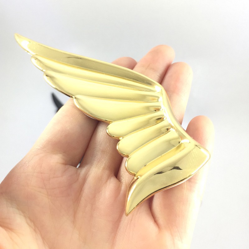 1 Cặp Hình Dán Cánh Thiên Thần Bằng Kim Loại Cho Xe Hơi