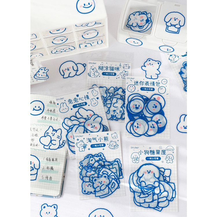 Miếng Dán Hình Hoạt Hình Dễ Thương Chống Thấm Nước Dùng Để Trang Trí Nhật Ký