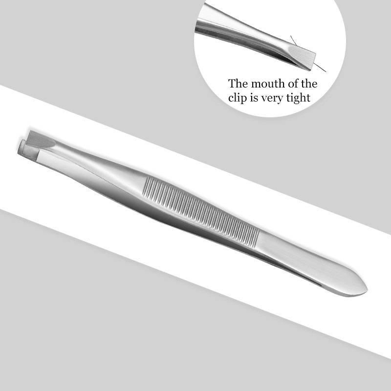 Nhíp tỉa lông mày đầu phẳng bằng thép không gỉ