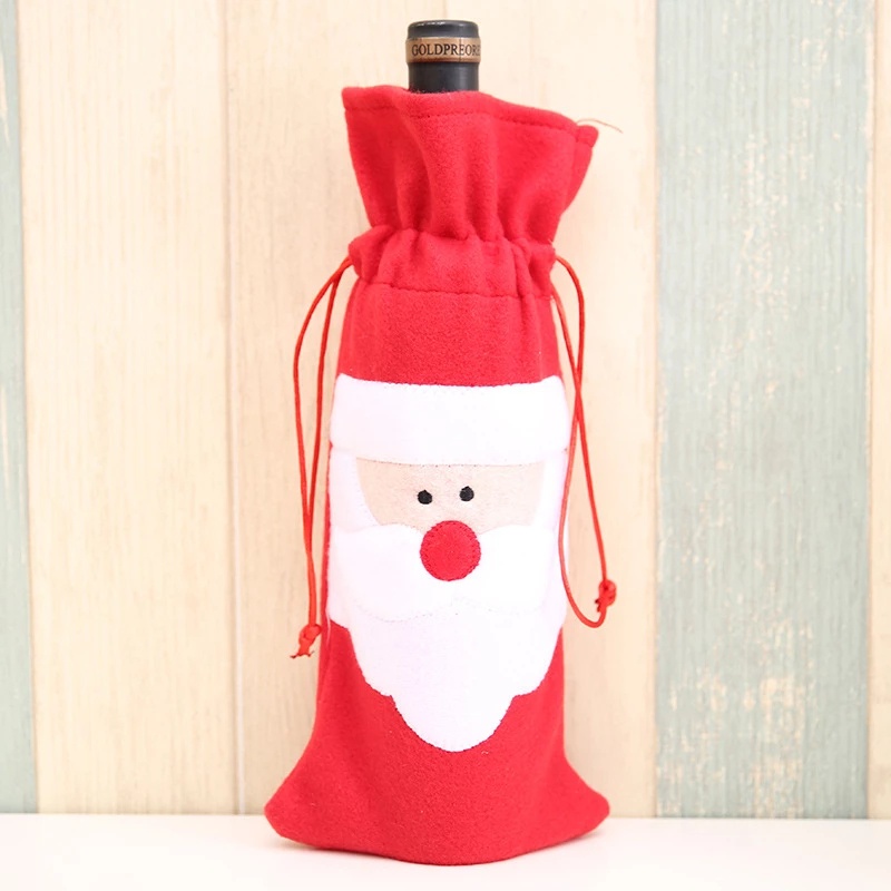 Túi đựng chai rượu vang hình ông già noel dễ thương trang trí lễ giáng sinh
