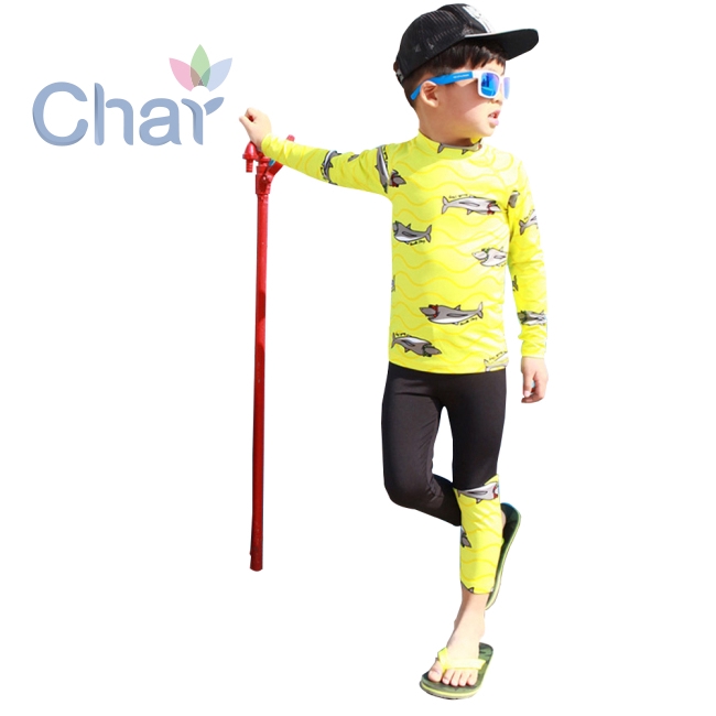 Bộ áo thun tay dài + quần dài đồ bơi cho bé trai | BigBuy360 - bigbuy360.vn