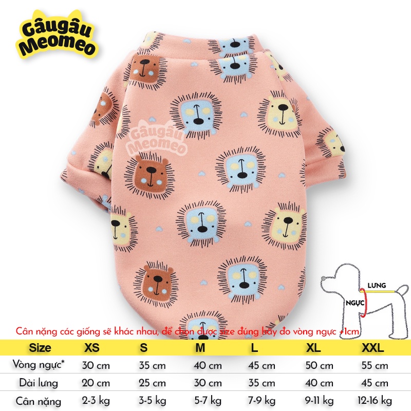 Quần áo chó mèo thu đông vải nỉ