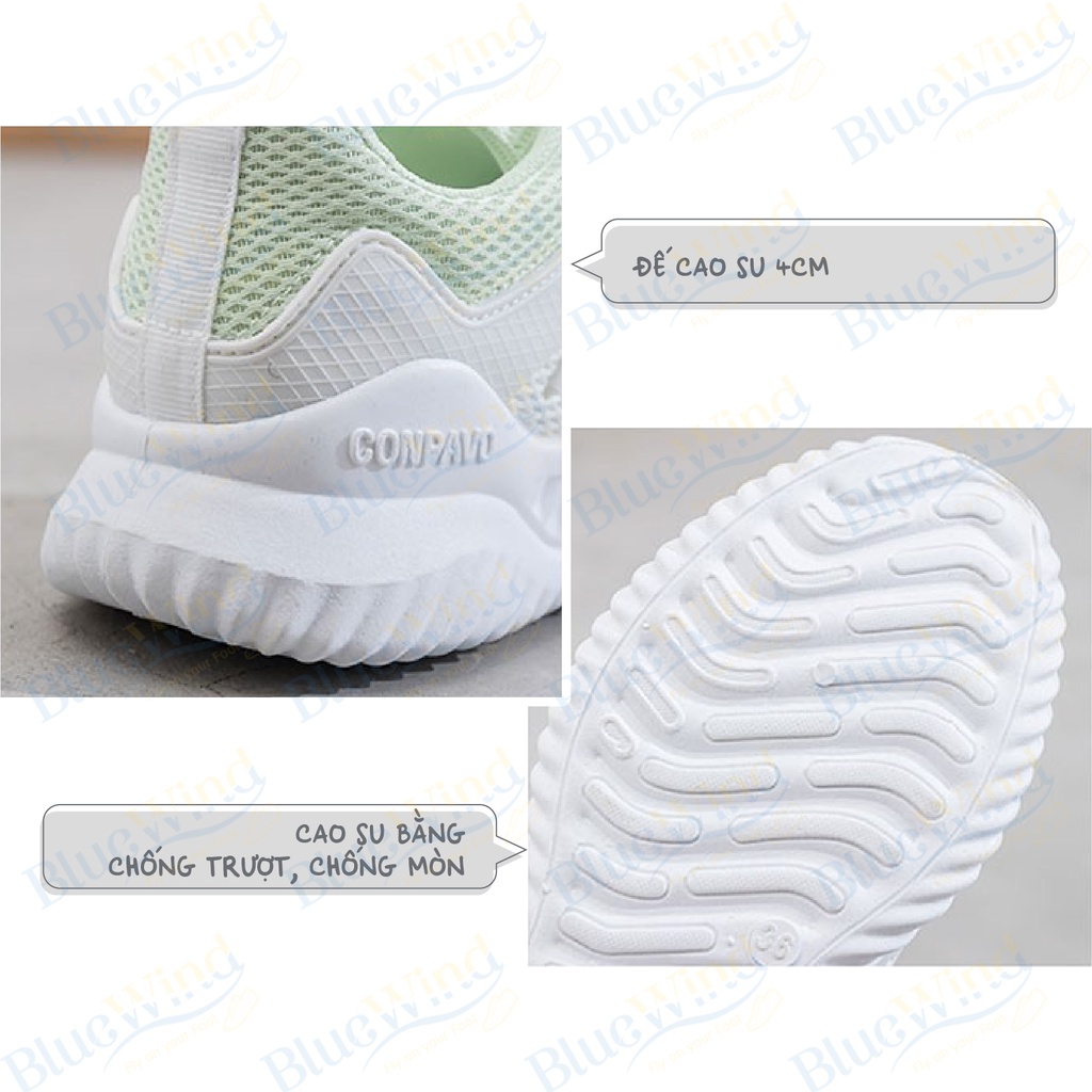 Giày Thể Thao Nữ Đế Cao 4cm BLUEWIND Đế Mềm Mại Phù Hợp Làm Giày Chạy Bộ Nữ 68406
