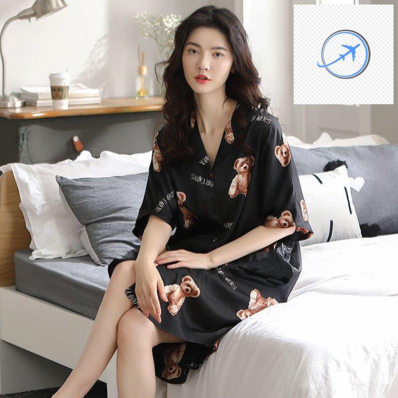 👚👗 Đồ Ngủ Pajamas Chất Phi Bóng Phong Cách Sang Trọng Dành Cho Nữ 👚👗