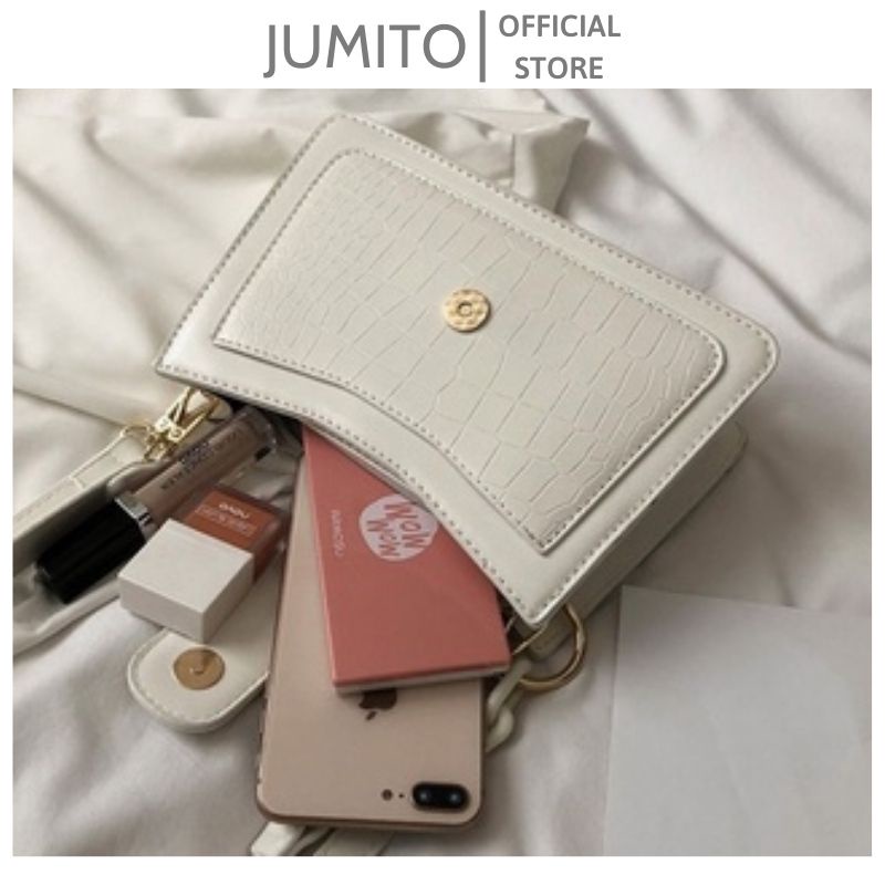 Túi xách nữ đeo chéo kẹp nách cầm tay cúc gỗ basic Quảng Châu JUMITO SB100