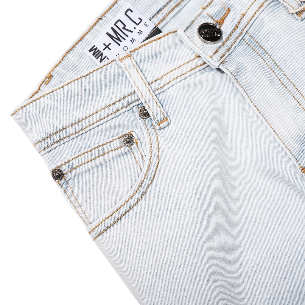 Quần jean dài nam cao cấp xanh denim MRC 0423 chất cotton cao cấp, form ôm vừa vặn, tôn dáng, trẻ trung - MENFIT