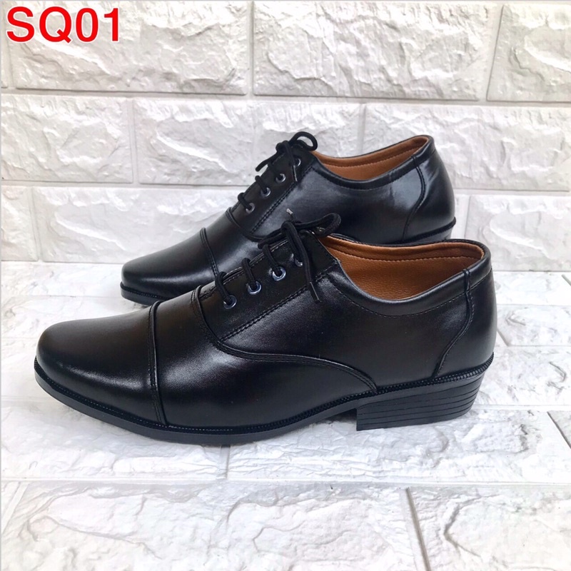 Giày Tây nam buộc dây, phom đẹp, mã SQ01, size từ 39-44, màu đen ,đế khâu sẳn rất chắc chắn
