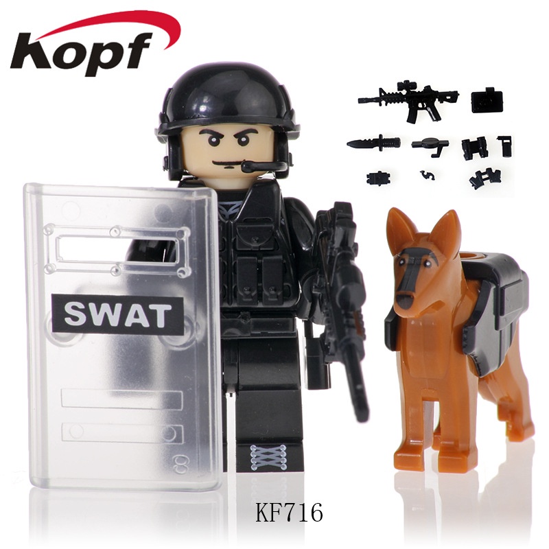 Lắp ráp đồ chơi trẻ em quân sự lắp ráp khối xây dựng minifigures khối xây dựng cho trẻ em đồ chơi giáo dục sớm
