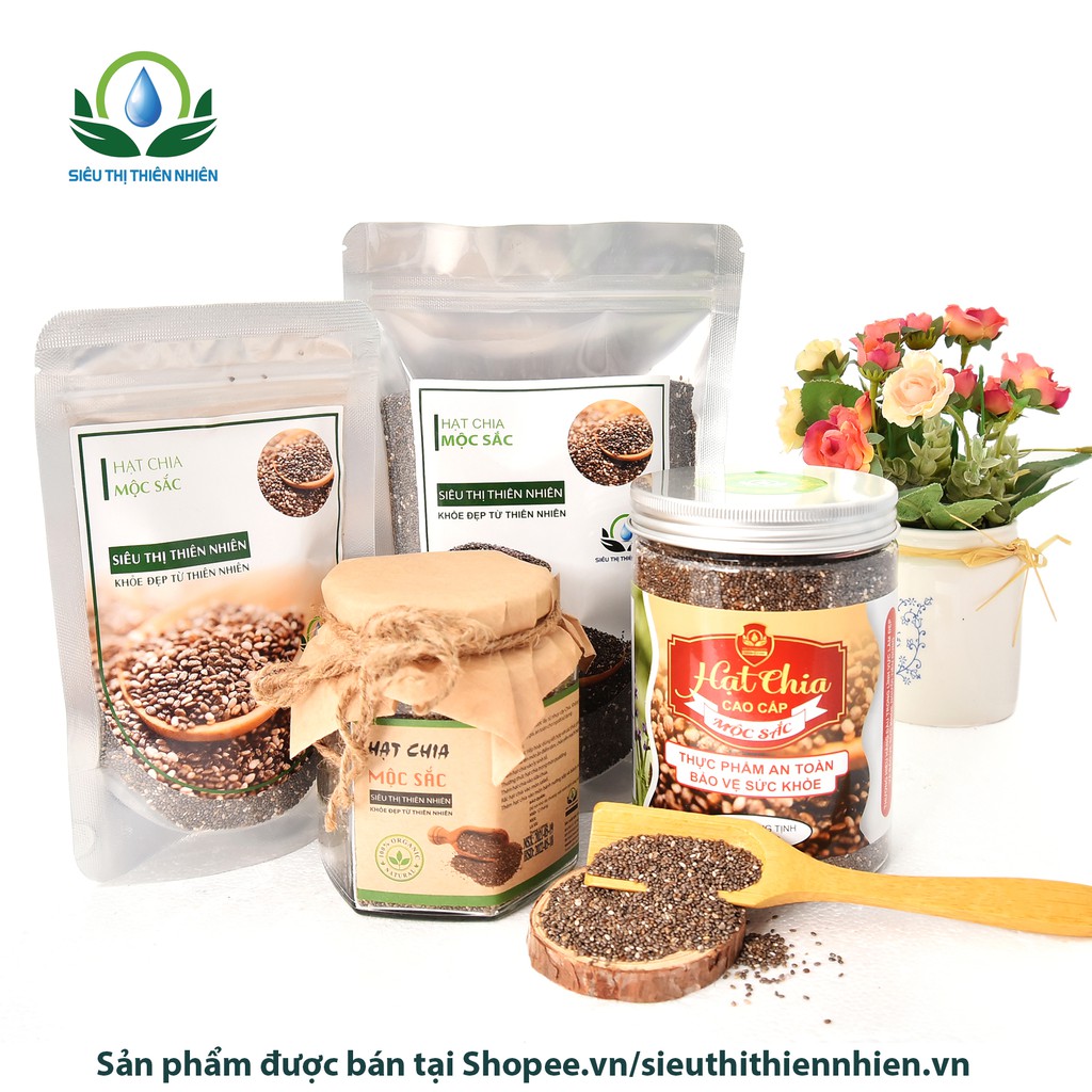 Hạt chia Mộc Sắc giảm cân 100g, hạt chia úc hữu cơ đen trắng của siêu thị thiên nhiên