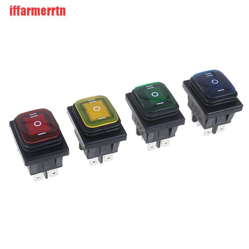 1 Công Tắc Đòn Bẩy Chống Thấm Nước 30A / 250V 6Pin Có Đèn LED 12V 220V Cho Tàu Thuyền