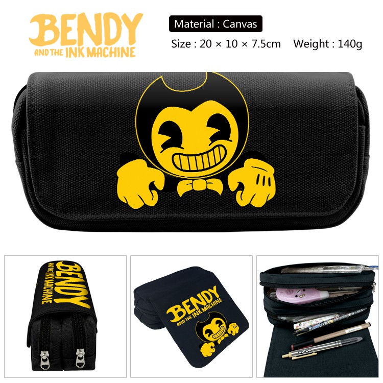 Bendy and the Ink Machine 3D Color Pattern Student Multifunctional Canvas Pencil Bag Birthday Gift