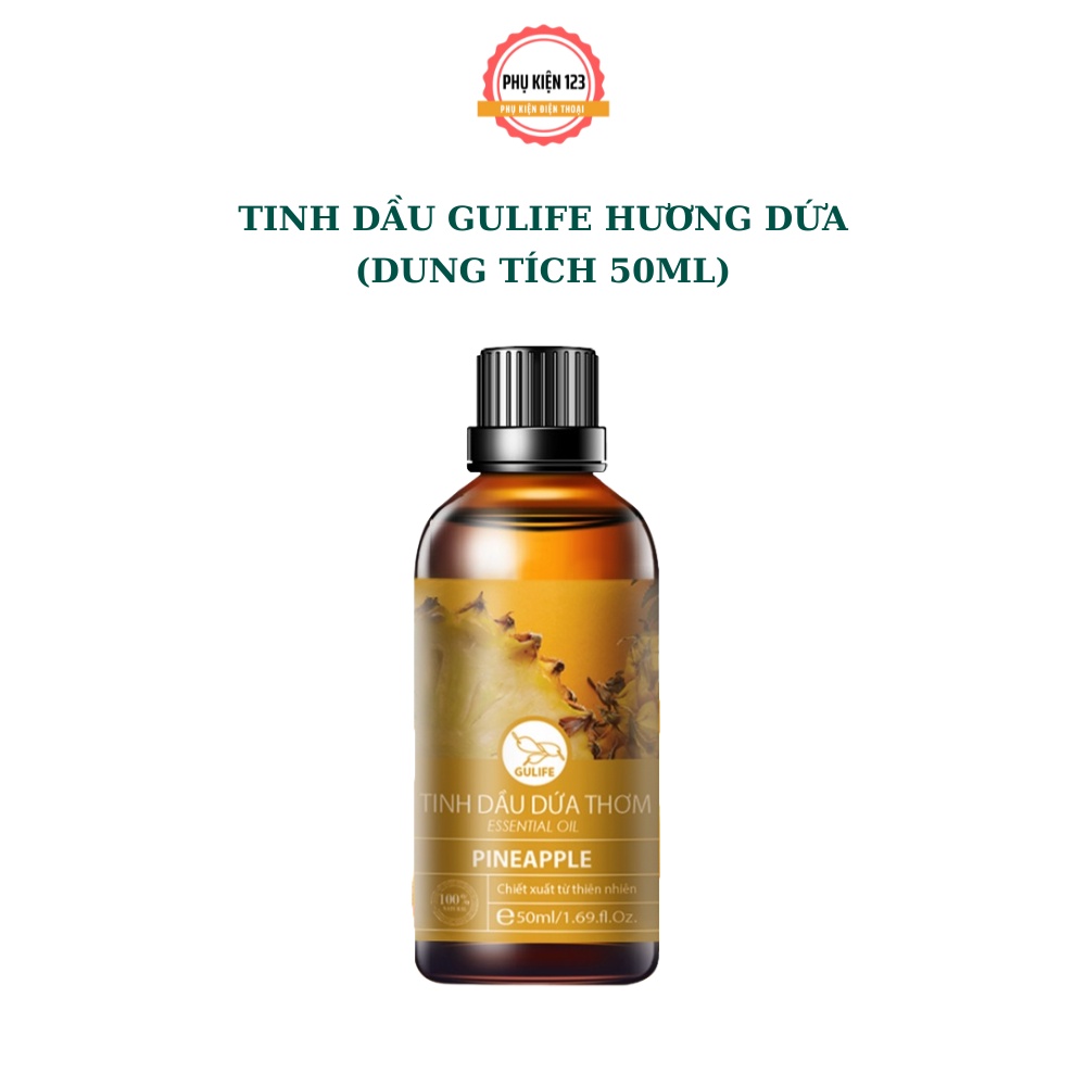 Tinh dầu thiên nhiên Dứa thơm nguyên chất Gulife Essential Oil, xông phòng làm thơm và thư giãn, kiểm định COA 10-50ml