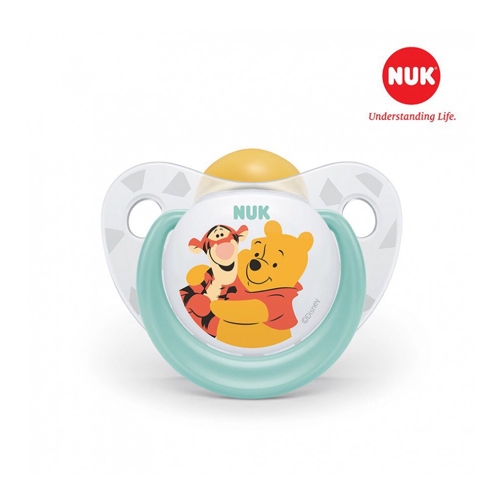 Ti giả/ ti ngậm NUK núm cao su Disney Sleeptime (có nắp đậy)