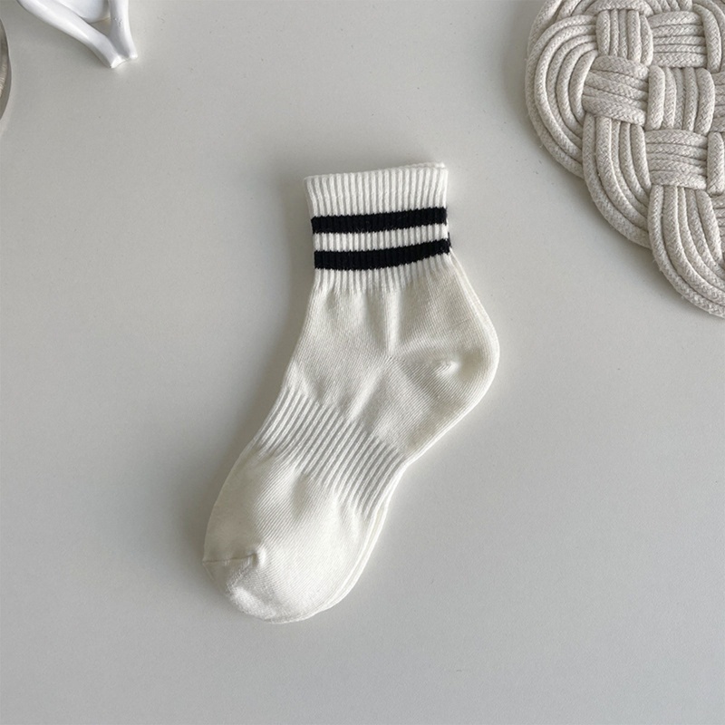 1 đôi vớ cotton dài 10m họa tiết kẻ sọc nhiều màu sắc dễ thương dành cho nữ