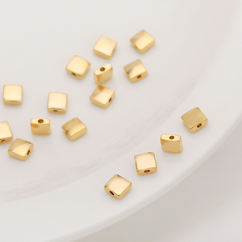 Chuỗi Hạt Vuông Bằng Đồng Mạ Vàng 14K Dùng Làm Trang Sức Thủ Công diy