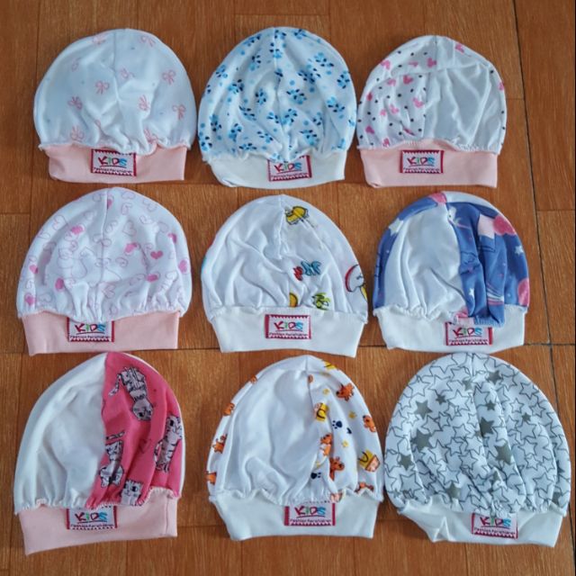 Mũ thóp cotton cho bé sơ sinh, mũ sơ sinh