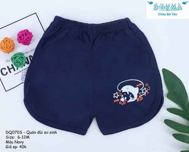 [Dokma] Quần đùi màu bé trai/ bé gái (sz 6-12M)