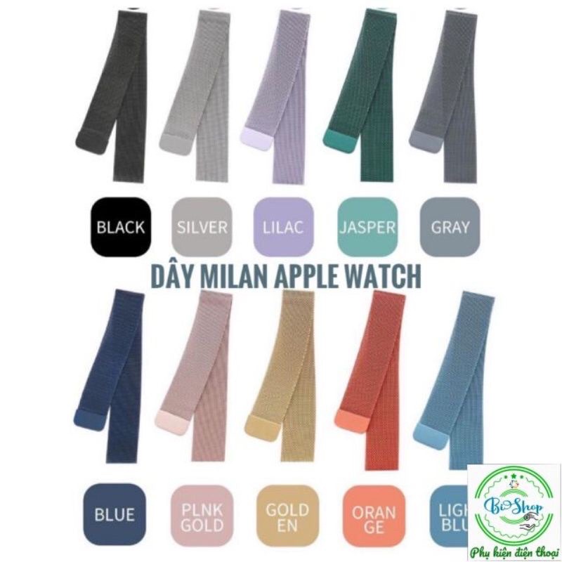 ⚡️HÀNG LOẠI 1⚡️Dây thép đồng hồ milanese loop Apple Watch Series 1 2 3 4 5 size 38 40 42 44 mm full màu thời trang