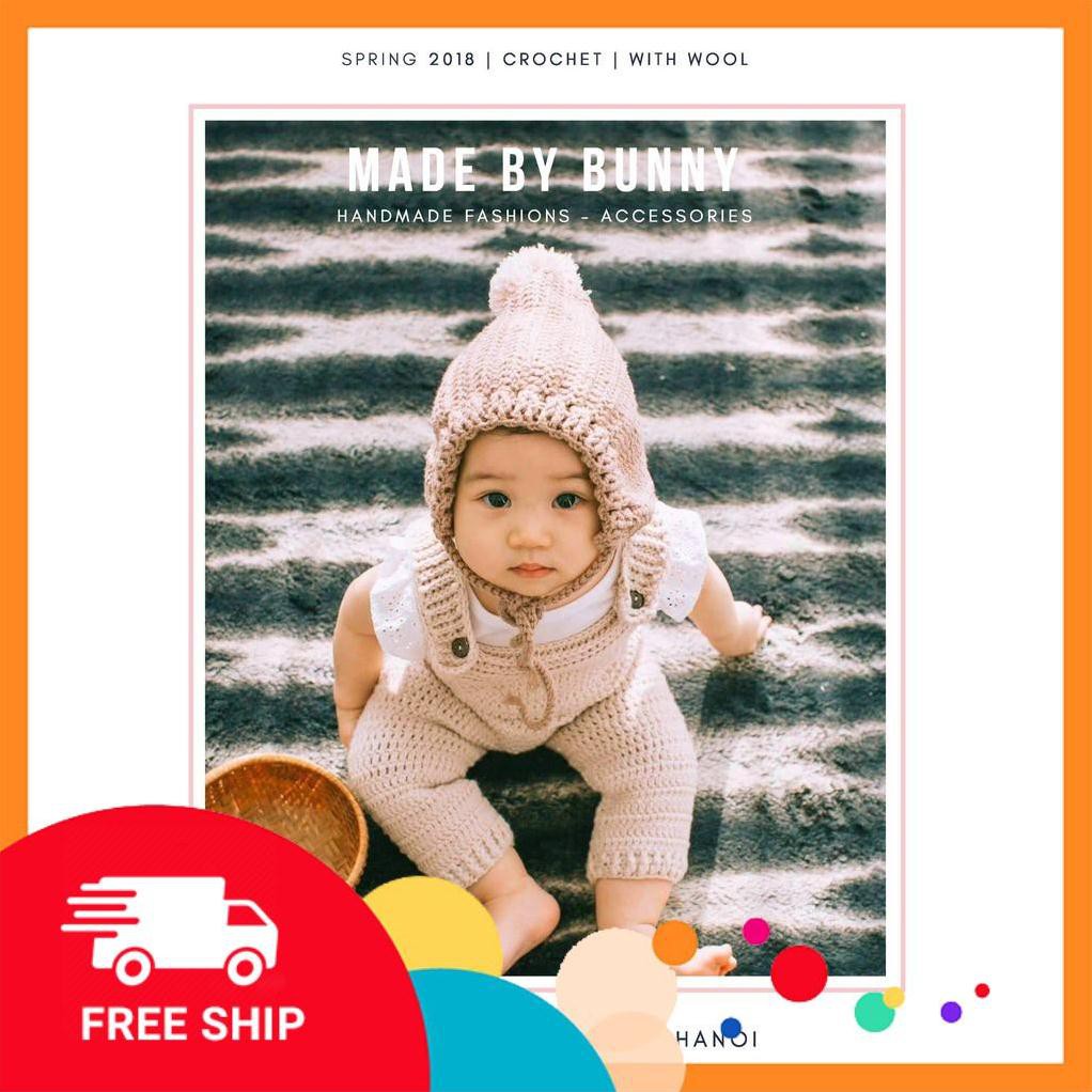 FreeShip] [Xả Hàng] Mũ móc thủ công - Quà Tặng Cho Bé - Winter hat - Made By Bunny - Giầy Trẻ em sơ sinh