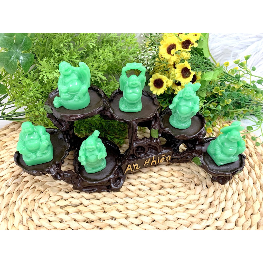 Bộ 6 Tượng Bồ Tát Di Lặc Hoan Hỉ kèm đế tượng 6 chân An Nhiên( Mẫu Mới 2021 ) | BigBuy360 - bigbuy360.vn