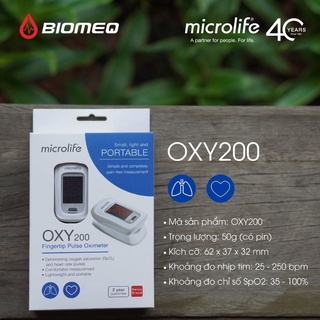 Thiết bị đo nồng độ Oxy trong máu Microlife OXY 200