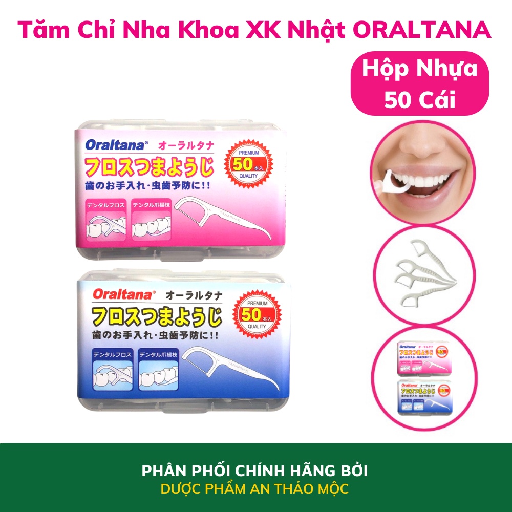 Tăm chỉ nha khoa XK Nhật Tanaphar Oraltana xỉa răng chăm sóc làm sạch răng tiện lợi loại bỏ mảng bám hiệu quả