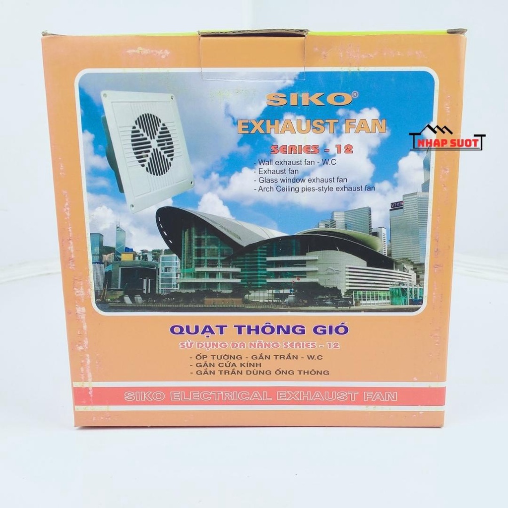 Quạt Thông Gió Đa Năng SIKO Lỗ Khoét 12x12 cm - Model 12B