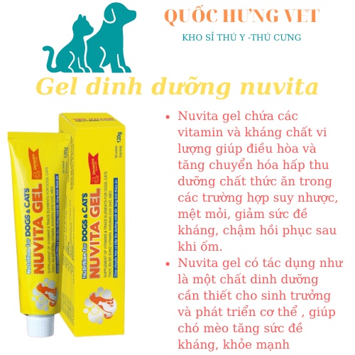 NUVITA GEL Vimedim thức ăn bổ sung vitamin và khoáng chuyên dùng cho chó mèo - QUỐC HƯNG VET