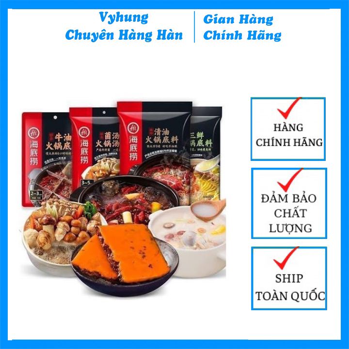 Gia Vị Lẩu Haidilao Đủ Vị Cốt Lẩu Tứ Xuyên có Sẵn Nhiều vị Date Mới