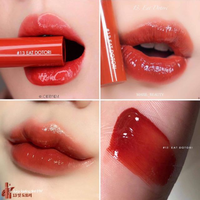 Son Tint bóng Hàn Quốc lip Tint màu 13 Eat Dotori