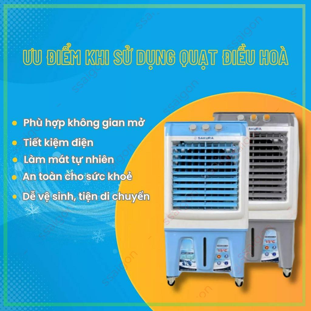Quạt hơi nước mini 40 lít làm mát  SAKURA 2022 có tặng kèm đá khô - BH 2 năm