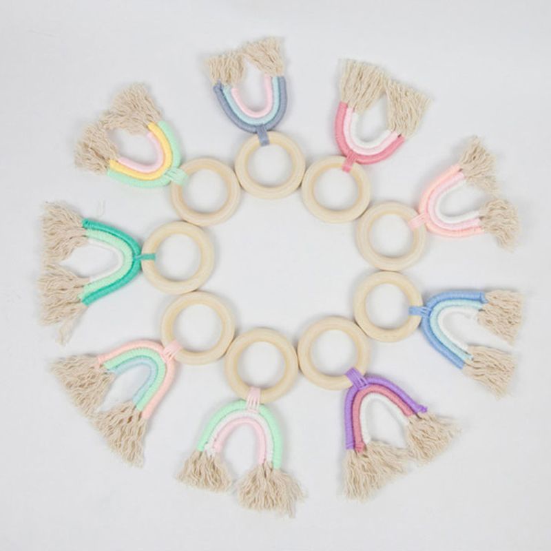 Haha Đồ Chơi Vòng Macrame Hữu Cơ Bằng Cotton Tự Nhiên Cho Bé Mọc Răng