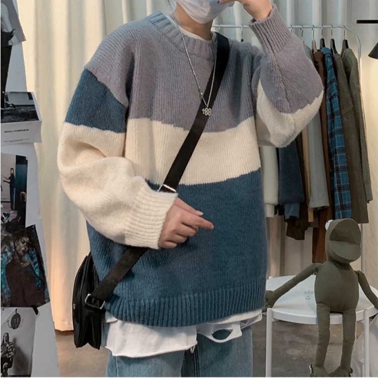 [ HÀNG ORDER ] Áo sweater Nam len sọc ngang Unfluid style Hàn Quốc