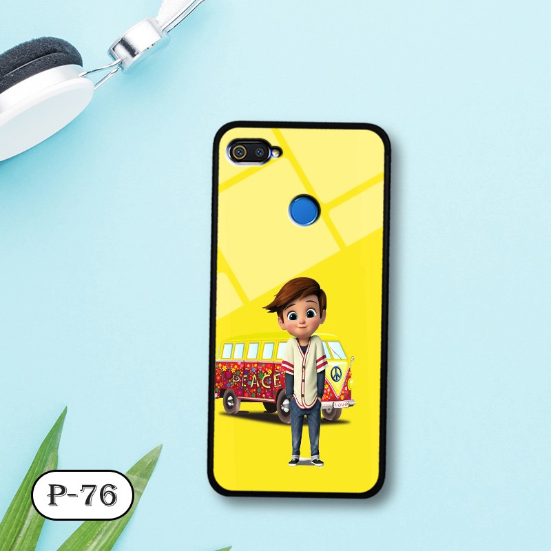 Ốp lưng kính 3D OPPO A5s/ A7- hình cute