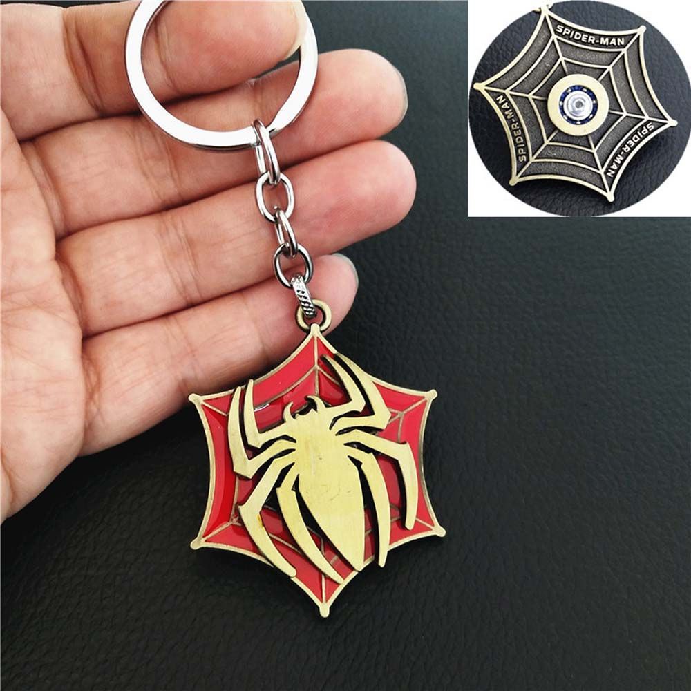 Móc khóa có thể xoay họa tiết Avengers Spiderman thời trang